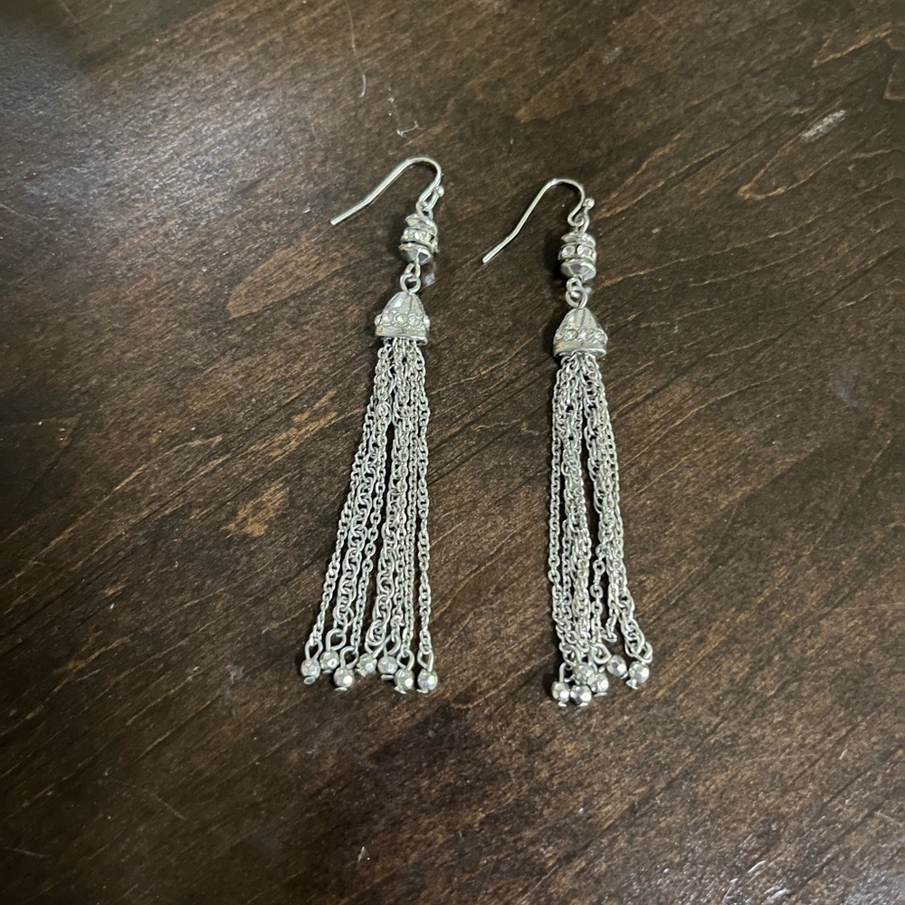 White House Black Market Silver Chain Earrings